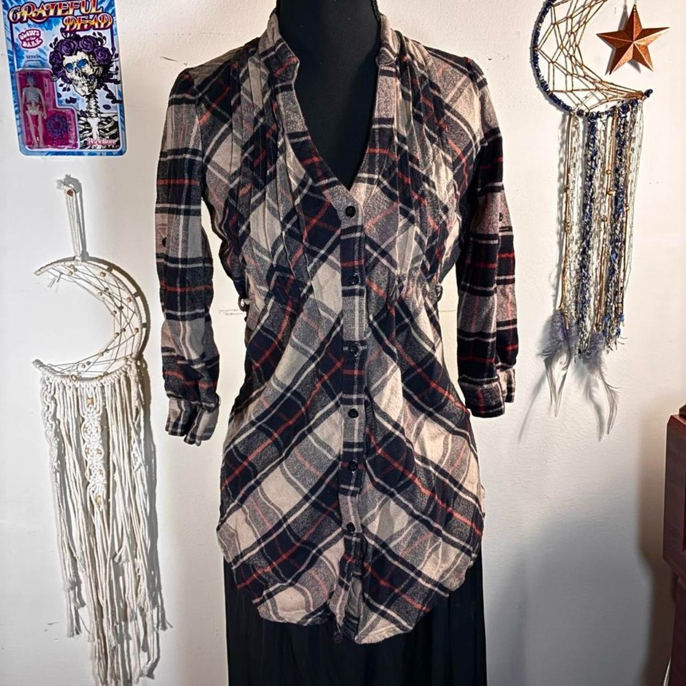 Daytrip Black and Red Plaid Blouse